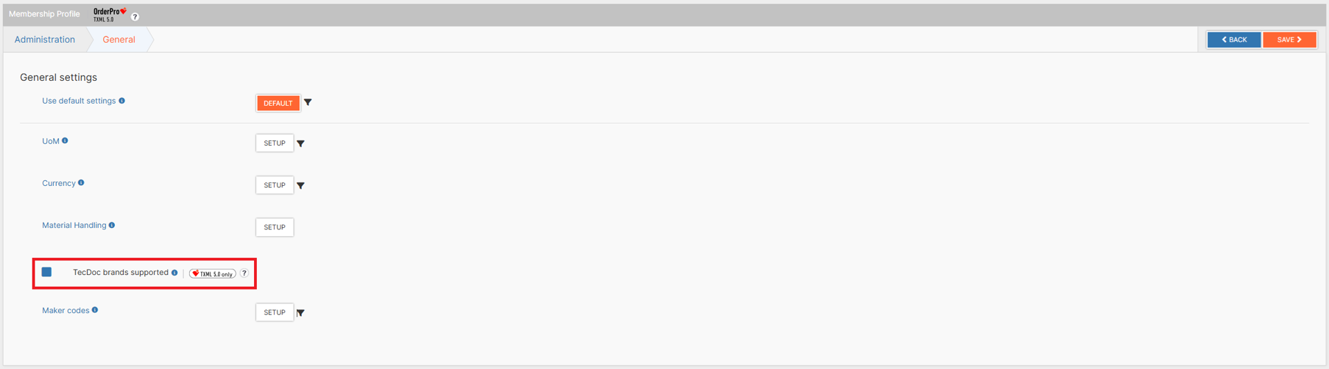 How to indicated that TecDoc Brands are supported