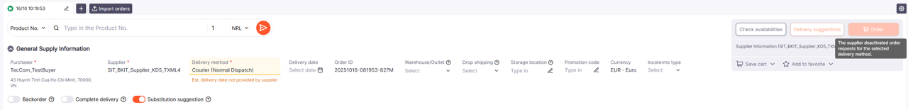 Deactivated express order for Buyers