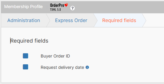 Required fields options