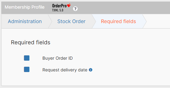Required fields options