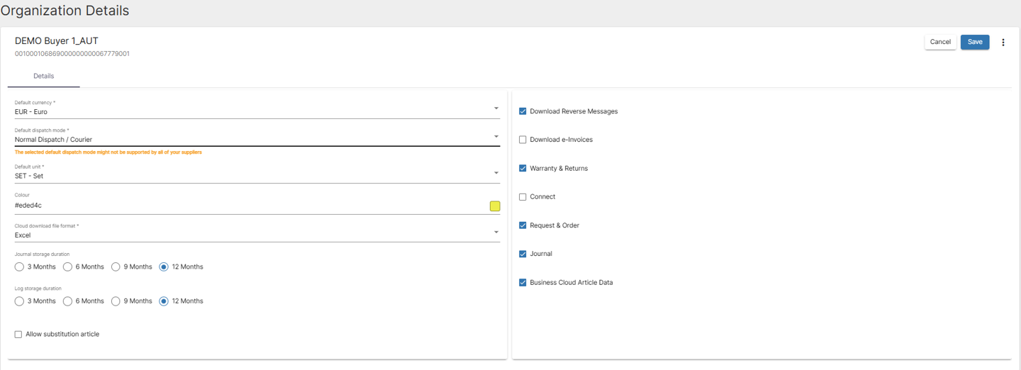 Organization details